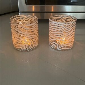 2 TEA LIGHT CANDLE HOLDERS